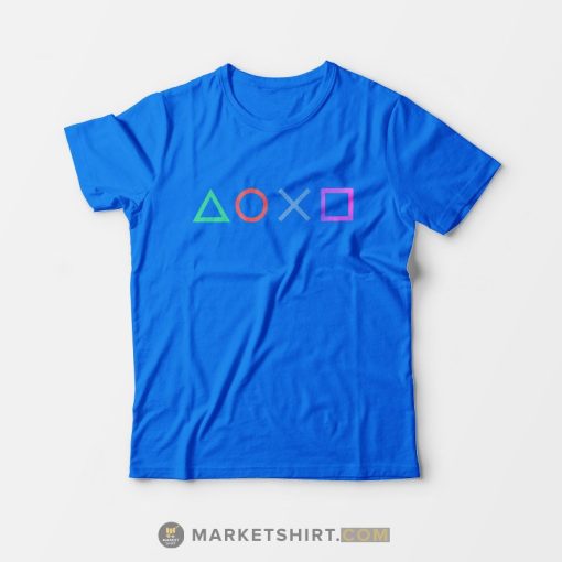 Playstation Button Logo T-shirt Blue
