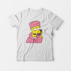 Bart Simpson Camron Dipset Killa Bart Pink Meme Hip Hop T-Shirt