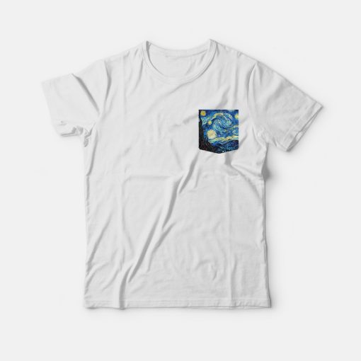 Vincent Van Gogh Starry Night Pocket T-Shirt