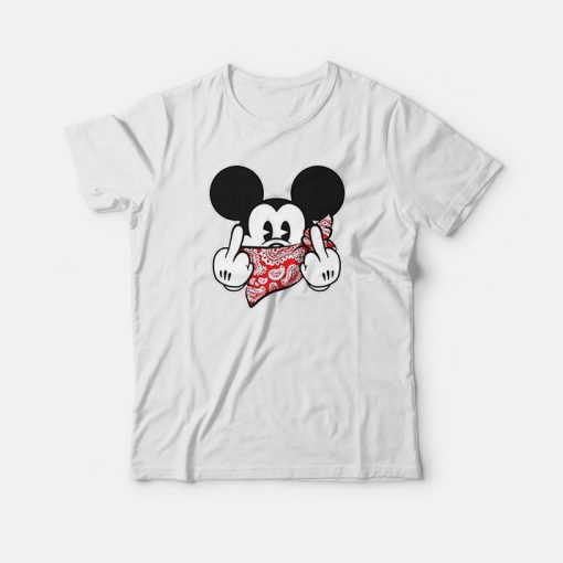Mickey Mouse Thug Life Gangster Middle Finger T -Shirt