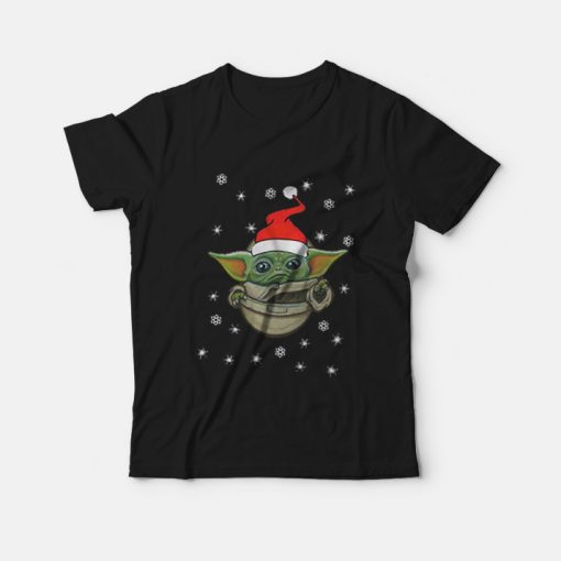 Santa Baby Yoda Snow Christmas T-shirt