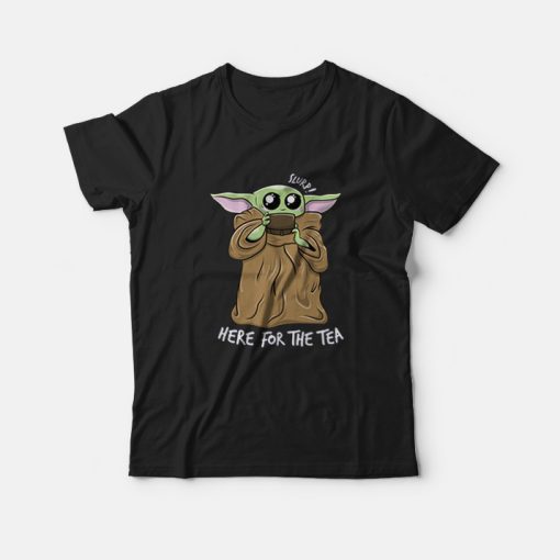 Baby Yoda Kawaii Here For The Tea Funny Meme T-shirt