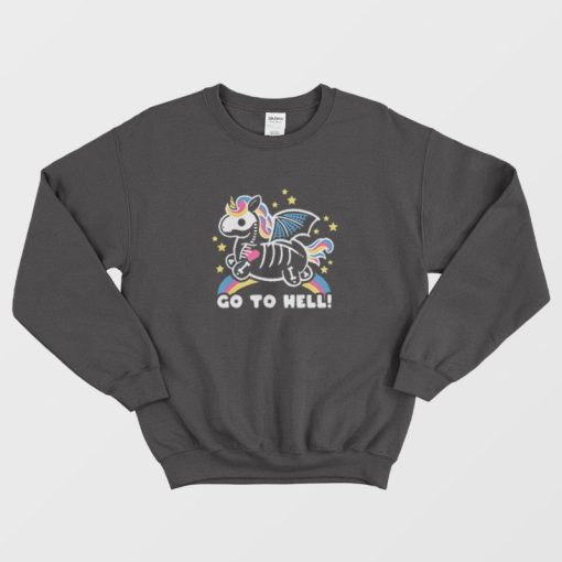 Unicorn Skeleton Go To Hell Hoodie Sweatshirt