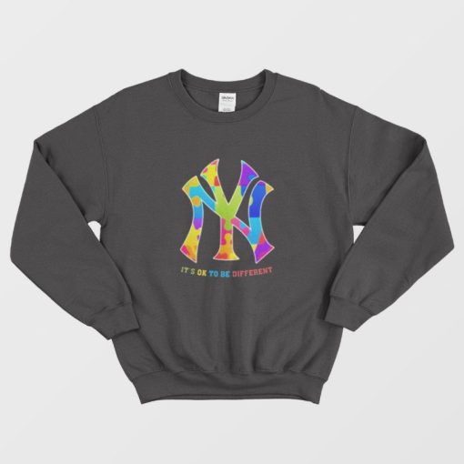Autism New York Yankees It's Ok To Be Different Sweatshirt