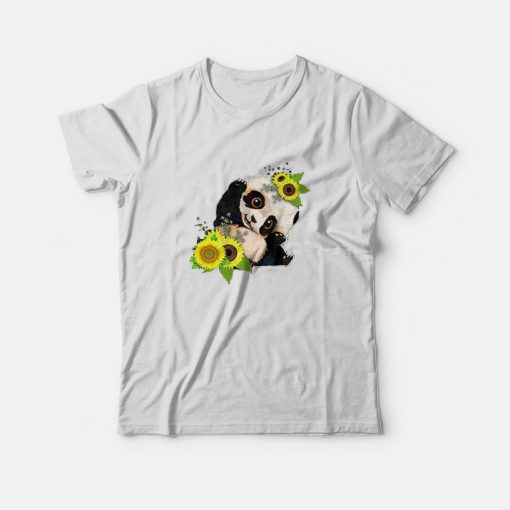 Baby Panda Sunflower T-Shirt