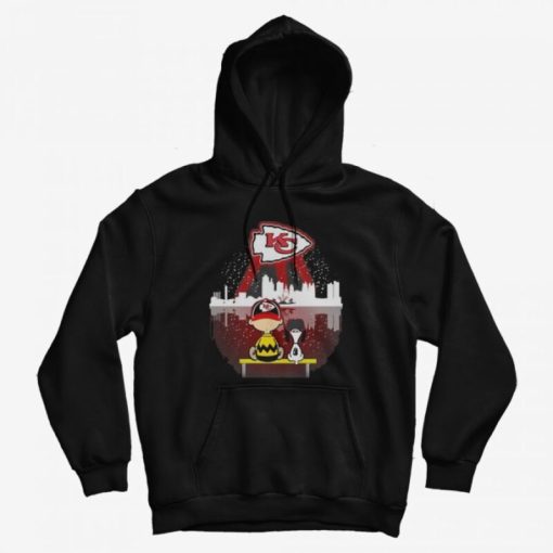 Charlie Brown and Snoopy Watching Kansas City Chiefs Hoodie