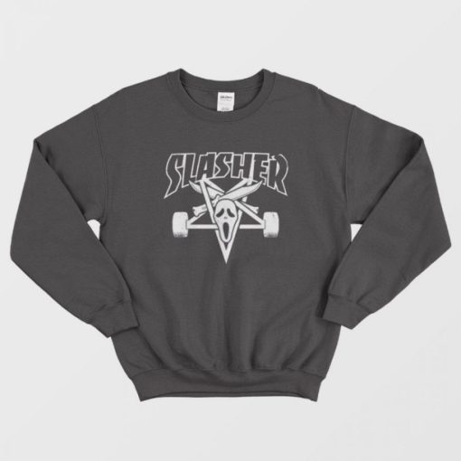 Slasher Parody Thrasher Logo Sweatshirt