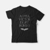 Alpha Victor Eight Romeo Pilot Plane Aviator T-shirt