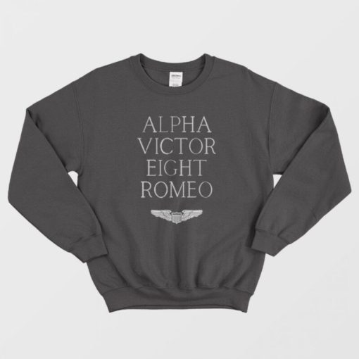 Alpha Victor Eight Romeo Pilot Plane Aviator Sweatshirt