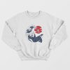 Whale Wave Sweatshirt Oriental Japanese Style