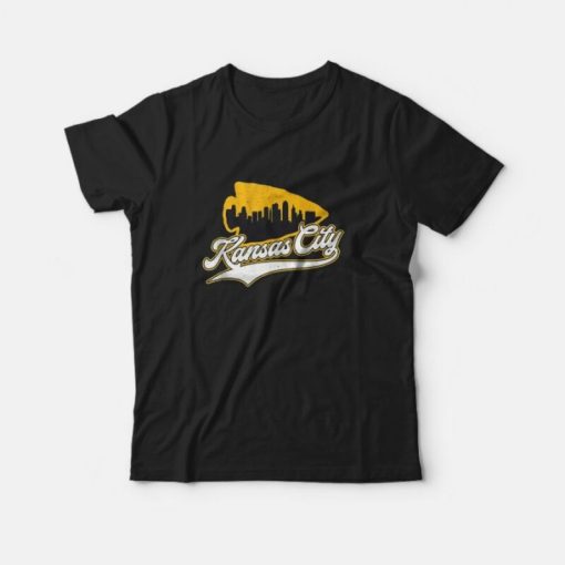 Vintage KC Kansas City Football Skyline Missouri Retro T-Shirt
