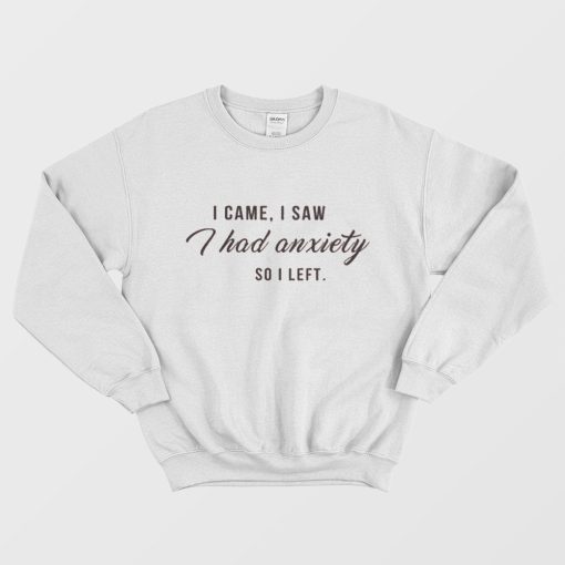 I Came I Saw I Had Anxiety So I Left Tumblr Quote Sweatshirt