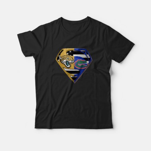 Superman Jacksonville Jaguars And Florida Gators T-Shirt