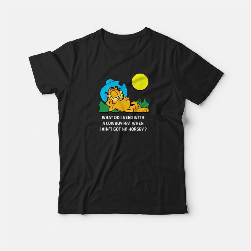 Garfield Funny T-shirt Cowboy Garfield Unisex T-shirt