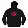 Married To The Mob Pink Signature Lips Pattern Hoodie