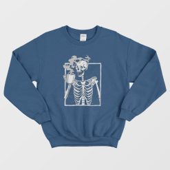 Skeleton Drinking Coffee Sweatshirt