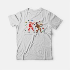 Dabbing Deer Santa Christmas T-shirt