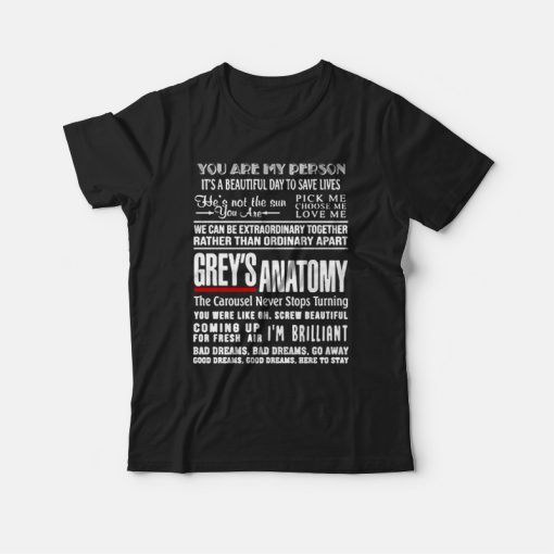 Greys Anatomy Quote You're My Person T-shirt