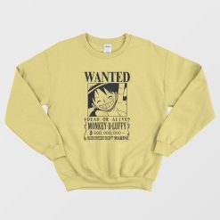 Wanted Dead or Alive Luffy Black and White Sweatshirt