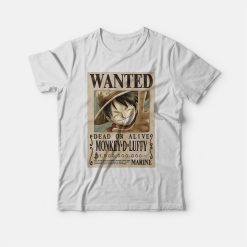 Wanted Monkey D Luffy Dead or Alive T-shirt