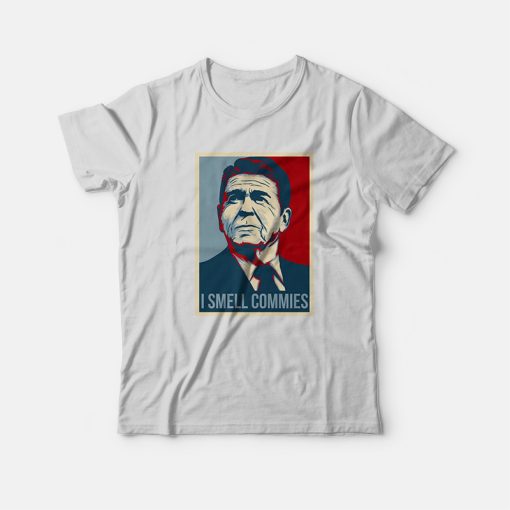 Ronald Reagan I Smell Commies Political Humor Funny T-Shirt