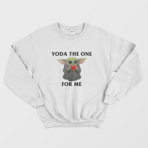 Yoda The One For Me Baby Yoda Hugs Heart Star Wars Valentine Sweatshirt