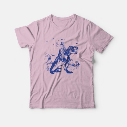 Jesus Riding Dinosaur Ufo Bigfoot Funny Offensive T-Shirt