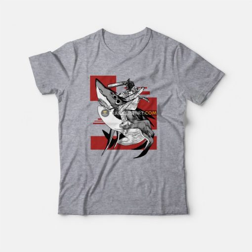 Chainsaw Man Riding Shark T-Shirt