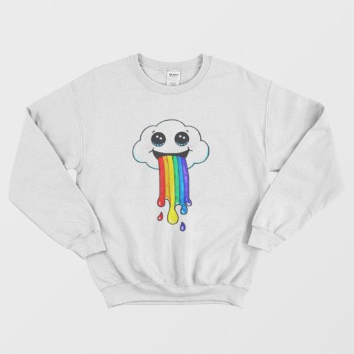 Super Cute Cloud Puking A Rainbow Sweatshirt