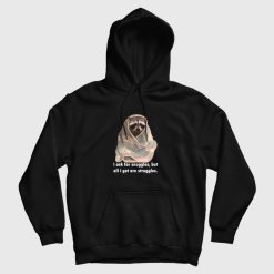 Racoon What I Ask For Snuggles What I Get Struggles Hoodie