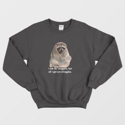 Racoon What I Ask For Snuggles What I Get Struggles Sweatshirt