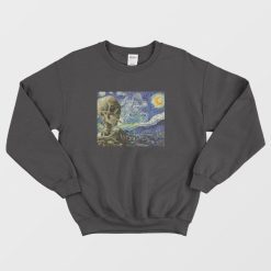 Funny Vincent Van Gogh Starry Night Skull Sweatshirt