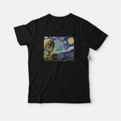 Funny Vincent Van Gogh Starry Night Skull T-Shirt