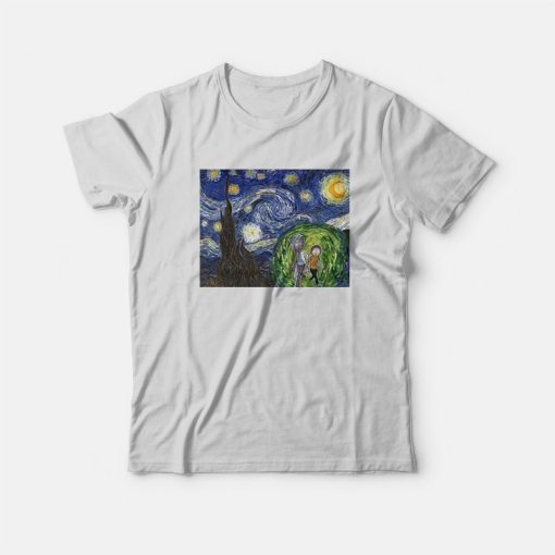 Van Gogh Rick and Morty The Starry Night T-Shirt