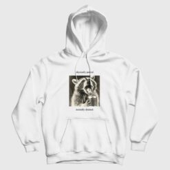 Raccoon Physically Pained Mentally Drained Vintage Hoodie