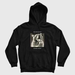 Raccoon Physically Pained Mentally Drained Vintage Hoodie