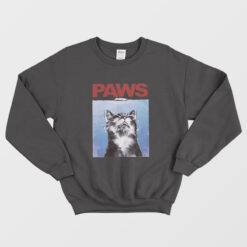 Paws Jaws Cat Movie 70s Sweatshirt