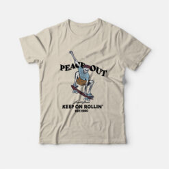 Peace Out Keep On Rollin Skeleton T-Shirt